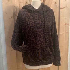 NEW ✨ Dark brown cheetah leopard print hoodie L
